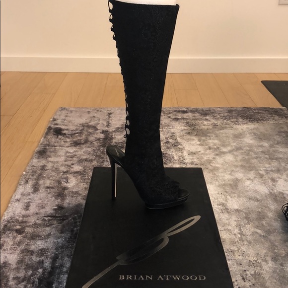 B BRIAN ATWOOD BF Charlette Peep-Toe Boots - Picture 7 of 8